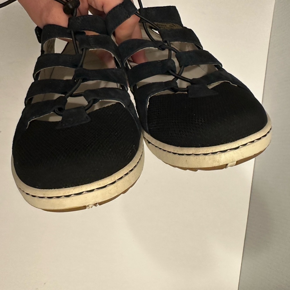 Dansko Women's Riona Black Suede Ghillie Sandal - Picture 9 of 16
